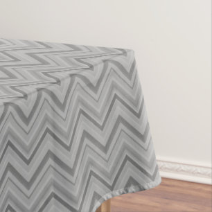 Grey stripes zigzag pattern tablecloth