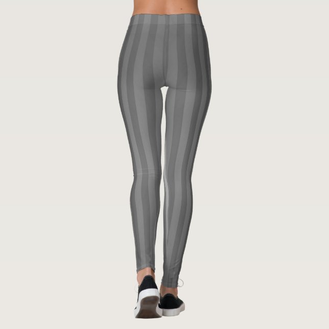 Grey Stripped Leggings (Back)