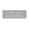 Grey Stylish Script Wedding Return Address