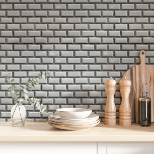Grey Subway Tile  Wallpaper
