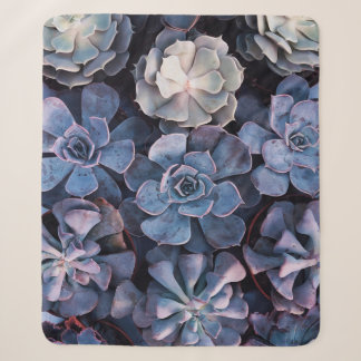 Grey succulents sherpa blanket