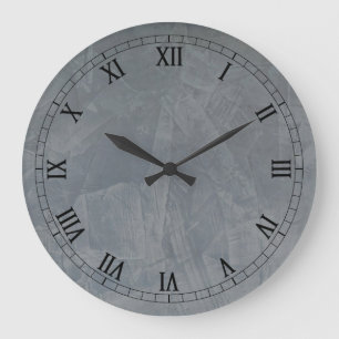Grey Suede Large Clock
