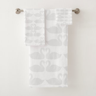 Grey swan minimalist pattern towel set