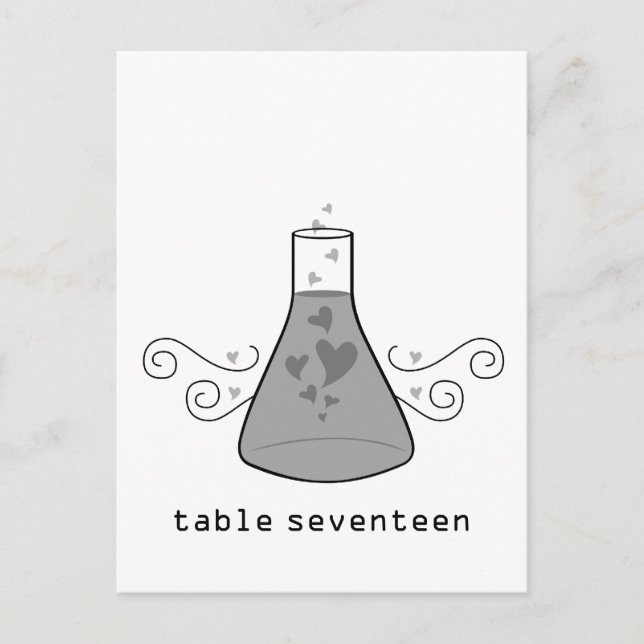 Grey Sweet Chemistry Table Number Postcard (Front)