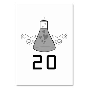 Grey Sweet Chemistry Wedding Table Card