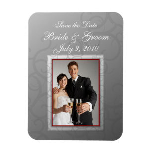 Grey Swirl Save the Date Premium Magnet