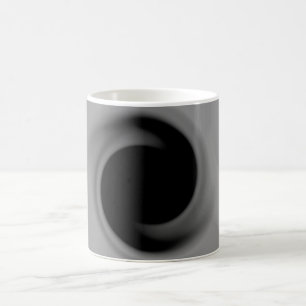 Grey swirling black hole coffee mug