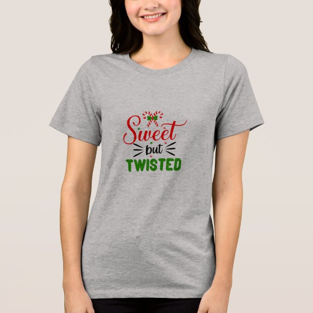 Grey T shirt half sleeve sweet but twisted (Front)