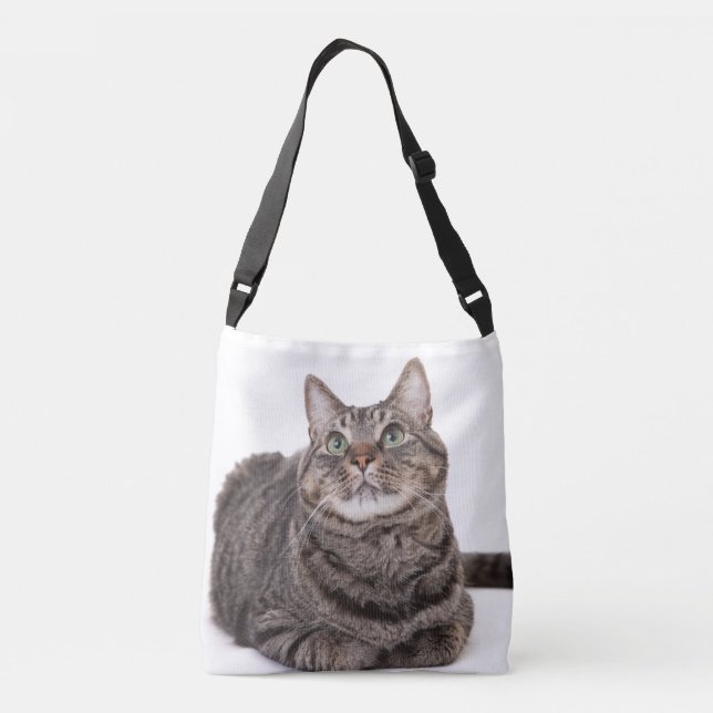 Grey Tabby Cat Crossbody Bag (Back)