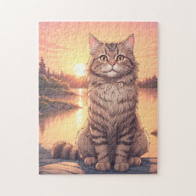 Grey Tabby Cat Jigsaw Puzzle (Vertical)