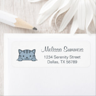 Grey Tabby Cat Pet Return Address