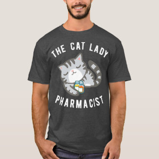 Grey Tabby Cat Pharmacist Kitty Druggist Tee