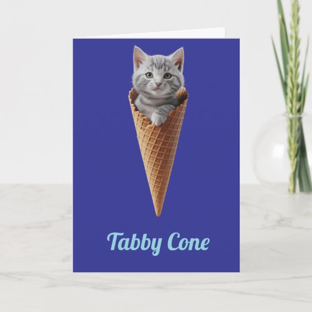 Grey Tabby Cone Card (Front)