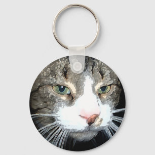 Grey Tabby keychain