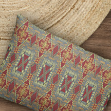 Grey Tan Brown Ochre Ivory Red Tribal Art Pattern