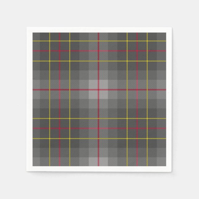 Grey Tartan Paper Napkins (Front)