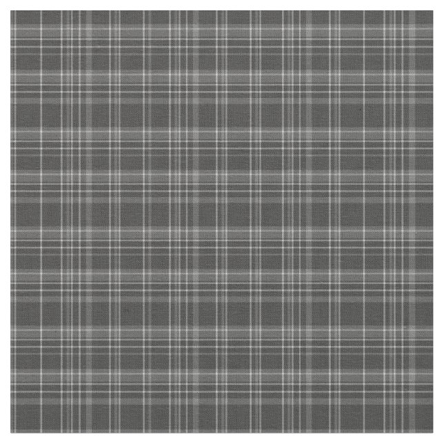 Grey Tartan Rustic Pattern Fabric (Close Up)