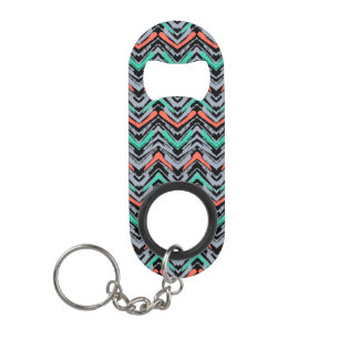 Grey, Teal, And Coral Hand Drawn Chevron Pattern