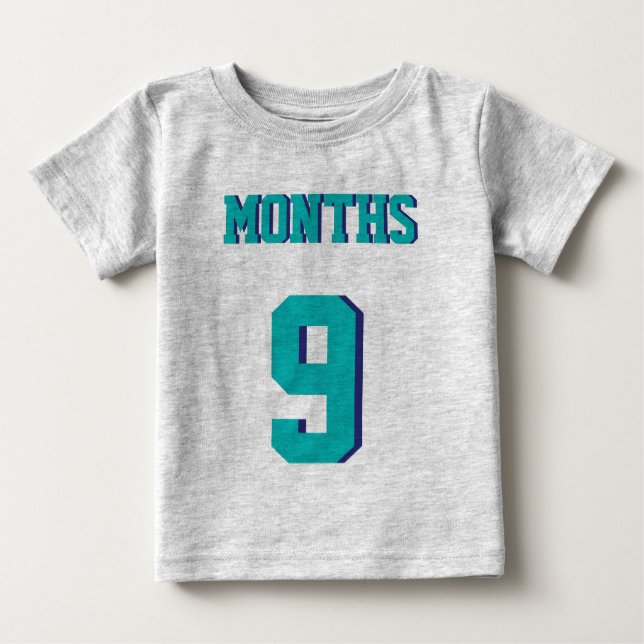 Grey & Teal Baby | Sports Jersey Design T-Shirt (Front)