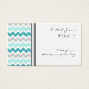 Grey Teal Chevron Wedding Favour Tags