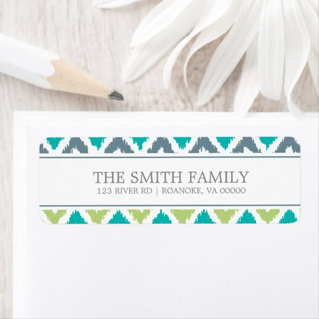 Grey Teal Green Zigzag Tribal Pattern (Insitu)