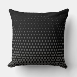 Grey Techno Dots Modern Black Cushion