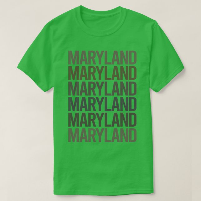Grey Text Art Maryland  T-Shirt (Design Front)