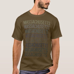 Grey Text Art Massachusetts  T-Shirt