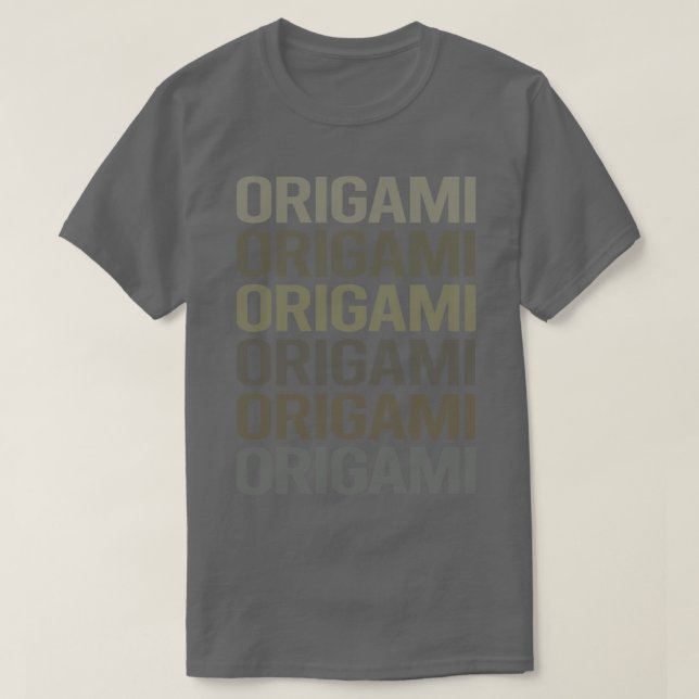 Grey Text Art Origami  T-Shirt (Design Front)
