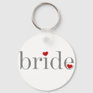 Grey Text Bride Key Ring