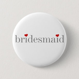 Grey Text Bridesmaid 6 Cm Round Badge
