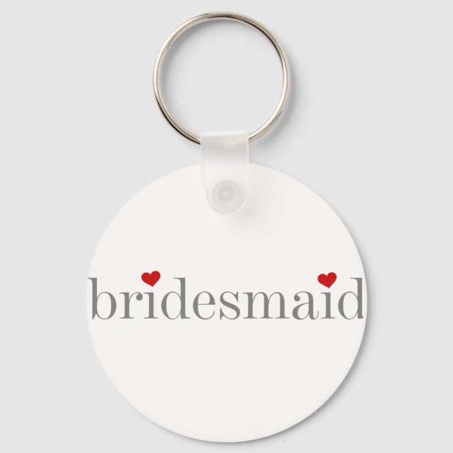 Grey Text Bridesmaid Key Ring (Front)