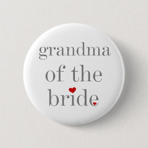 Grey Text Grandma of Bride 6 Cm Round Badge