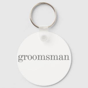 Grey Text Groomsman Key Ring