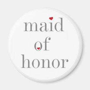 Grey Text Maid of Honour Magnet