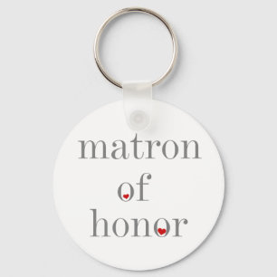 Grey Text Matron of Honour Key Ring