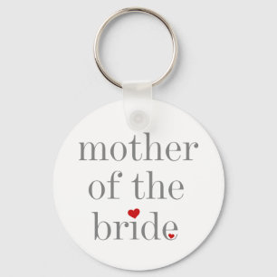 Grey Text Mother of Bride Key Ring