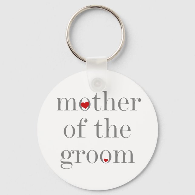 Grey Text  Mother of Groom Key Ring (Front)