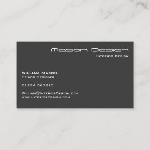 Grey Text Only Modern Minimalistic Business Card