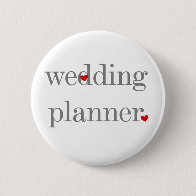 Grey Text Wedding Planner 6 Cm Round Badge (Front)