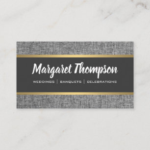 Grey Texture   Gold Metallic Business Card