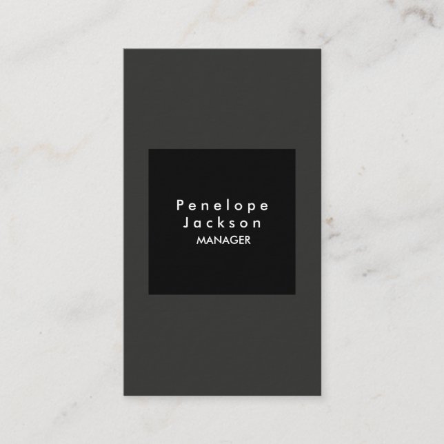 Grey Texture Modern Plain Professional Stylish Business Card (Front)