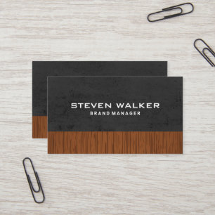 Grey Texture   Wood Business Card