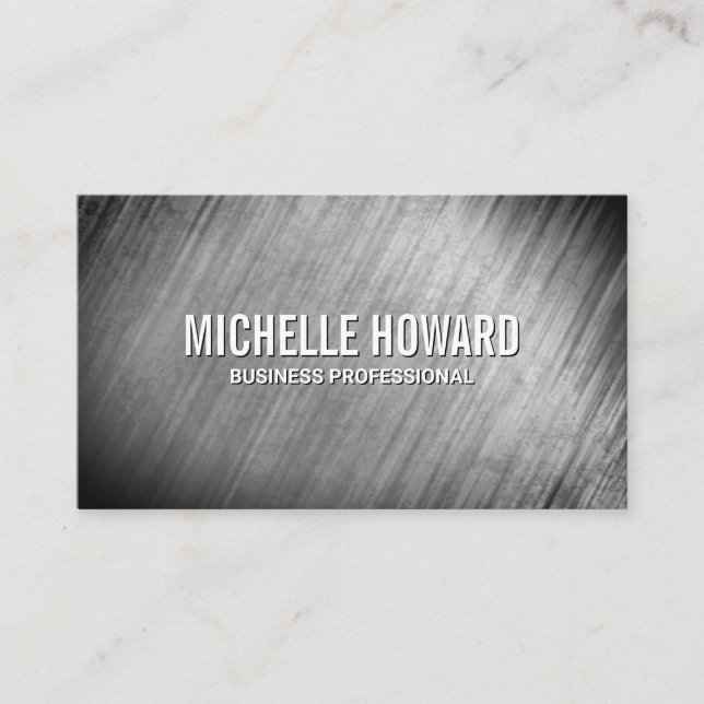 Grey Textured Background Business Card (Front)