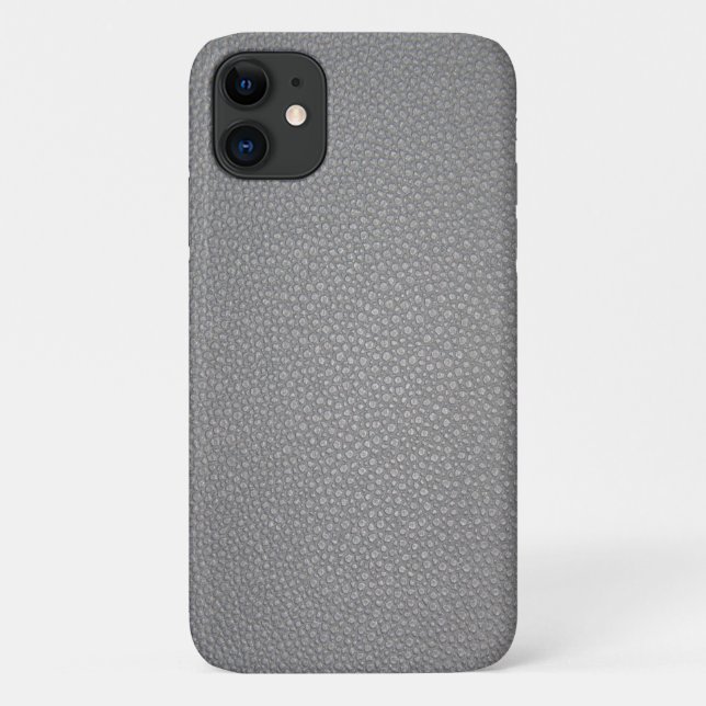 Grey Textured Leather Pattern Print Case-Mate iPhone Case (Back)