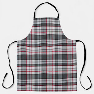 Grey textured tartan plaid  apron
