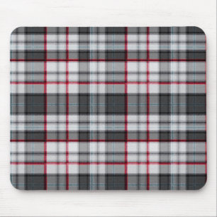 Grey textured tartan plaid mouse pad