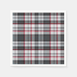 Grey textured tartan plaid napkin