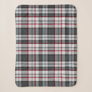 Grey textured tartan plaid sherpa blanket
