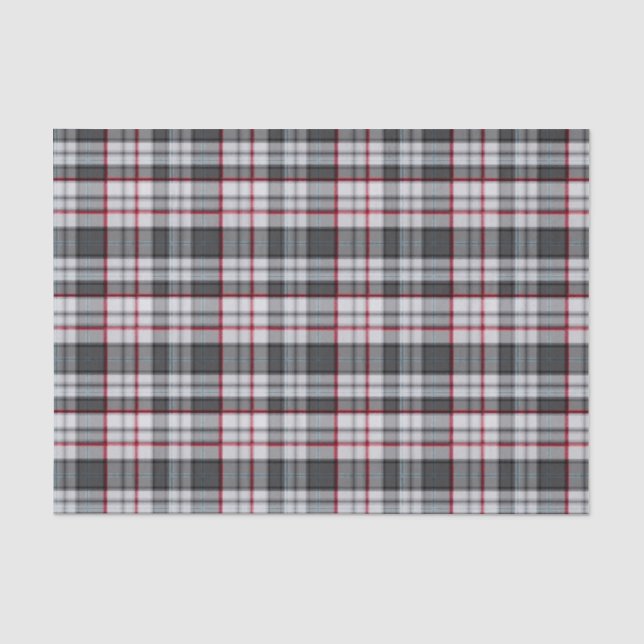 Grey textured tartan plaid  tissue paper (Front)